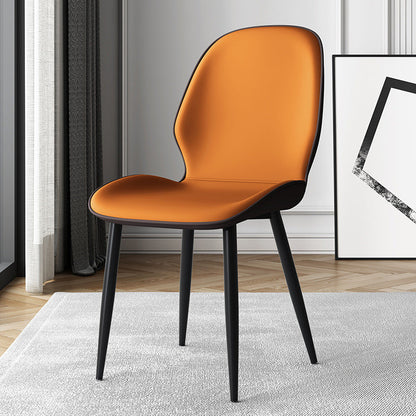 Modern Simplicity Tech Fabric Upholstered Carbon Steel Legs Dining Chair Backrest For Dining Room