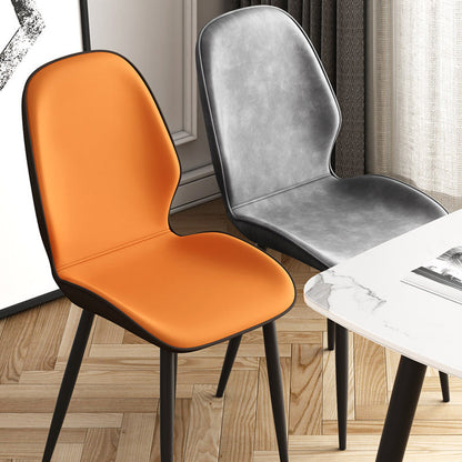 Modern Simplicity Tech Fabric Upholstered Carbon Steel Legs Dining Chair Backrest For Dining Room