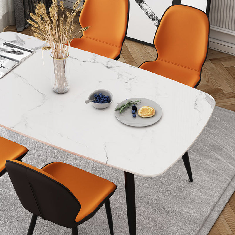 Modern Simplicity Tech Fabric Upholstered Carbon Steel Legs Dining Chair Backrest For Dining Room