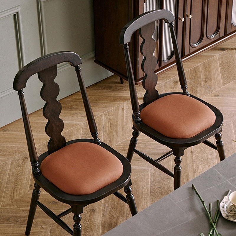 Modern Transitional Flannel Solid Wood Frame Dining Chair Backrest For Dining Room