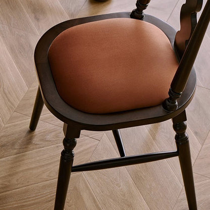 Modern Transitional Flannel Solid Wood Frame Dining Chair Backrest For Dining Room