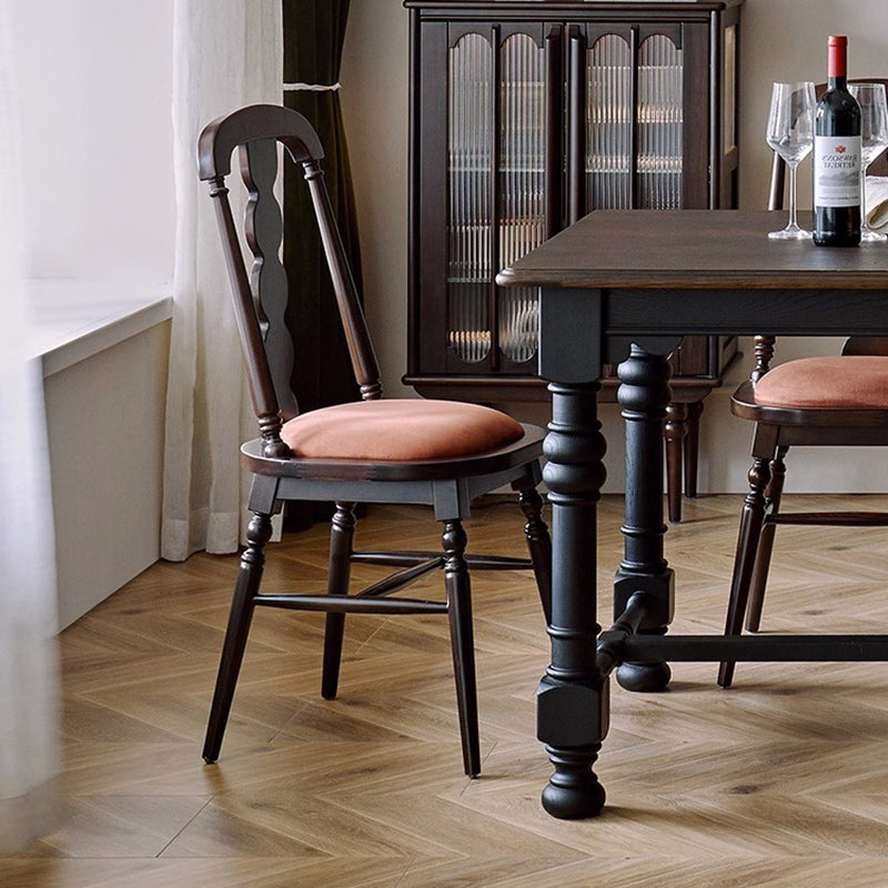 Modern Transitional Flannel Solid Wood Frame Dining Chair Backrest For Dining Room