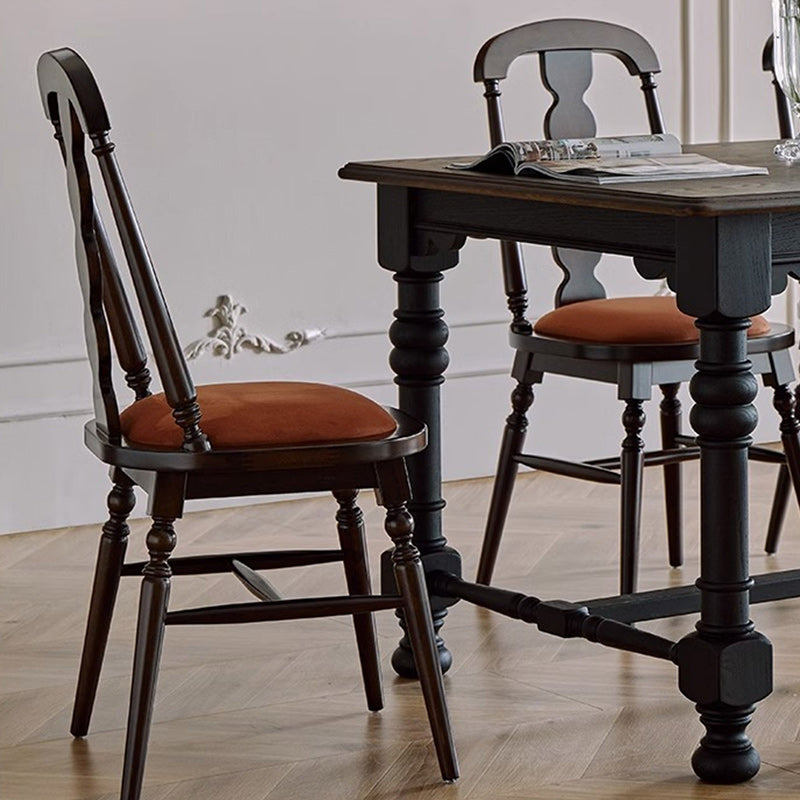 Modern Transitional Flannel Solid Wood Frame Dining Chair Backrest For Dining Room