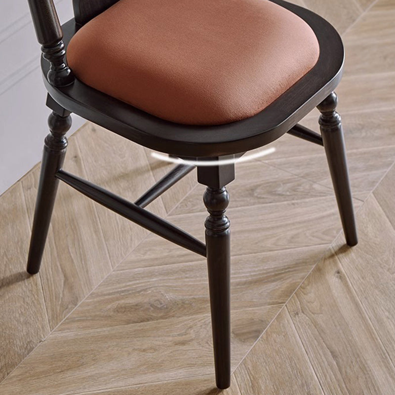 Modern Transitional Flannel Solid Wood Frame Dining Chair Backrest For Dining Room