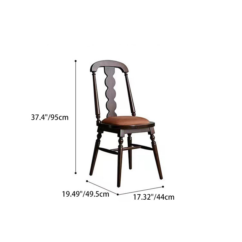 Modern Transitional Flannel Solid Wood Frame Dining Chair Backrest For Dining Room