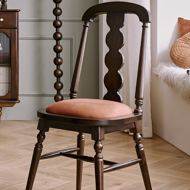 Modern Transitional Flannel Solid Wood Frame Dining Chair Backrest For Dining Room