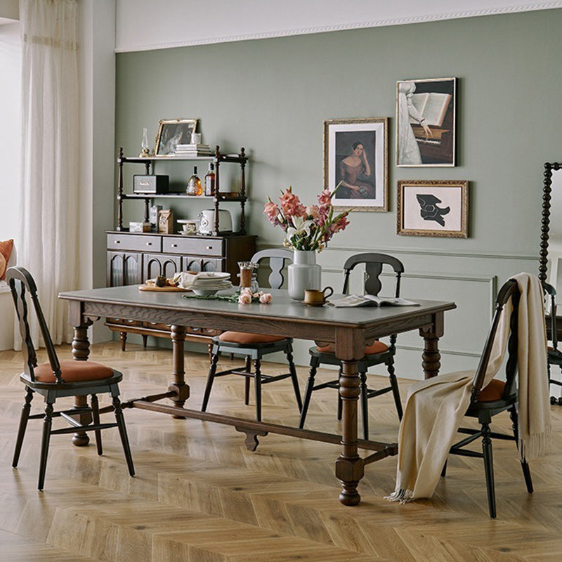 Modern Transitional Flannel Solid Wood Frame Dining Chair Backrest For Dining Room