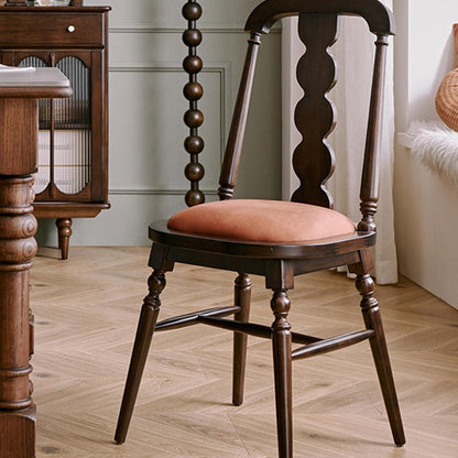 Modern Transitional Flannel Solid Wood Frame Dining Chair Backrest For Dining Room