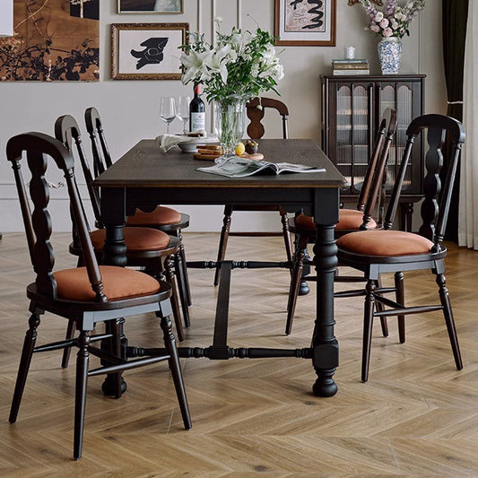 Modern Transitional Flannel Solid Wood Frame Dining Chair Backrest For Dining Room