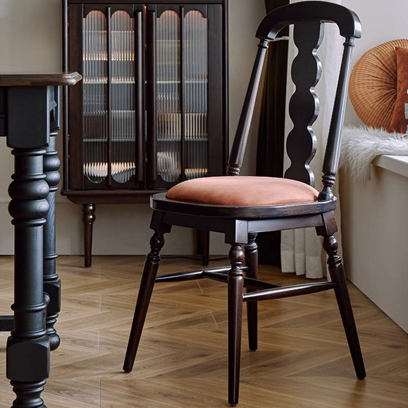 Modern Transitional Flannel Solid Wood Frame Dining Chair Backrest For Dining Room