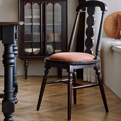 Modern Transitional Flannel Solid Wood Frame Dining Chair Backrest For Dining Room