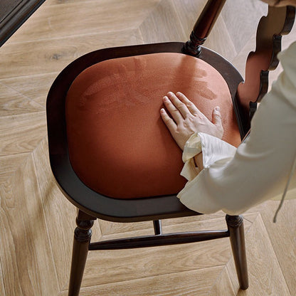 Modern Transitional Flannel Solid Wood Frame Dining Chair Backrest For Dining Room