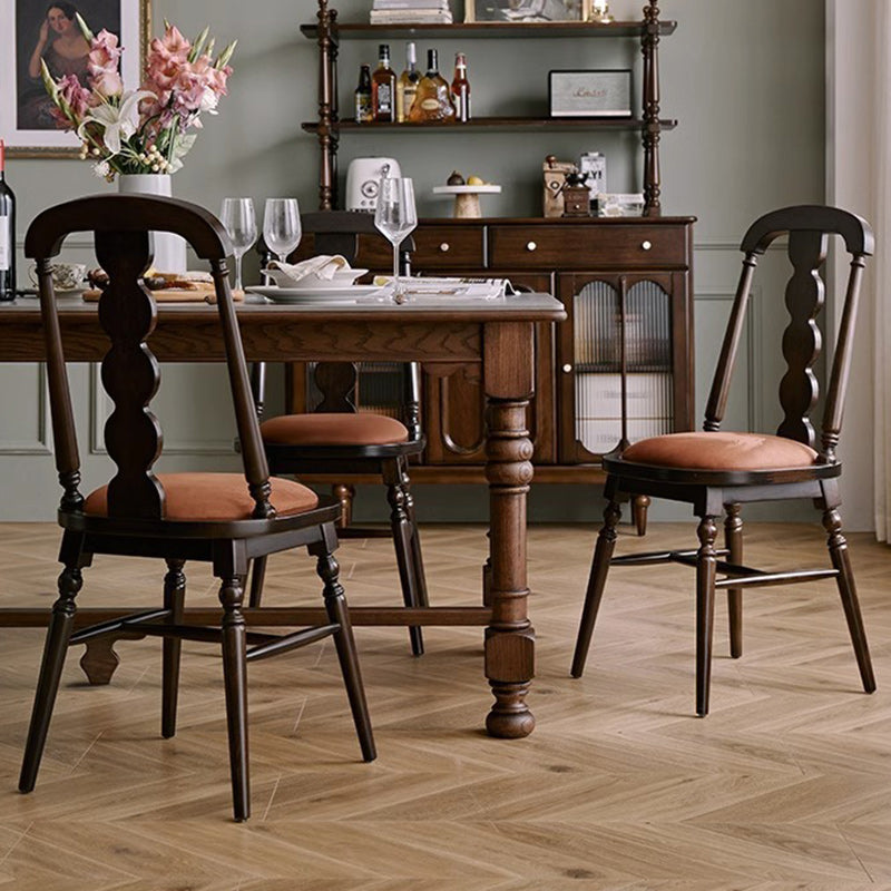 Modern Transitional Flannel Solid Wood Frame Dining Chair Backrest For Dining Room