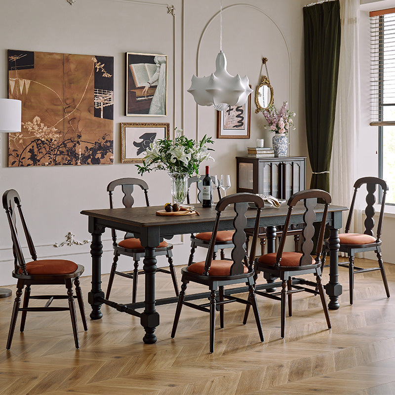 Modern Transitional Flannel Solid Wood Frame Dining Chair Backrest For Dining Room