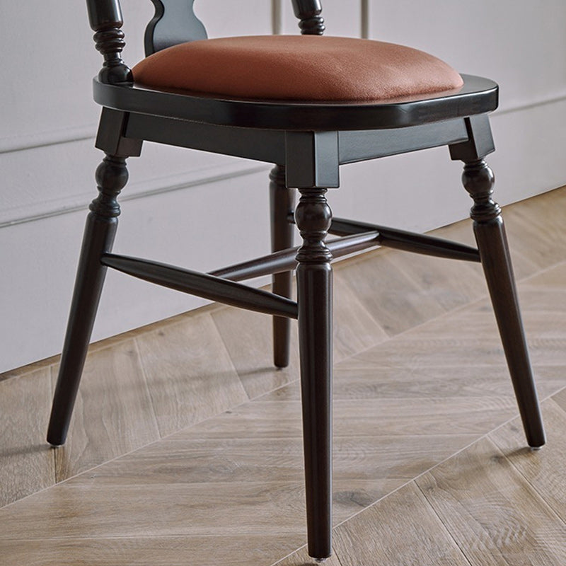 Modern Transitional Flannel Solid Wood Frame Dining Chair Backrest For Dining Room