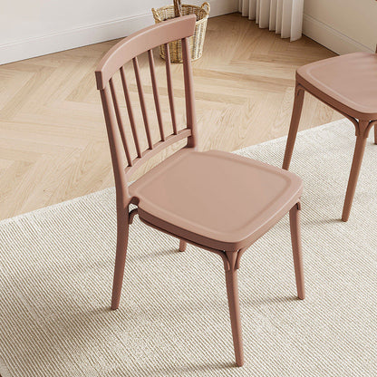 Modern Mid-Century Plastic Square Dining Chair Spindle Back For Dining Room