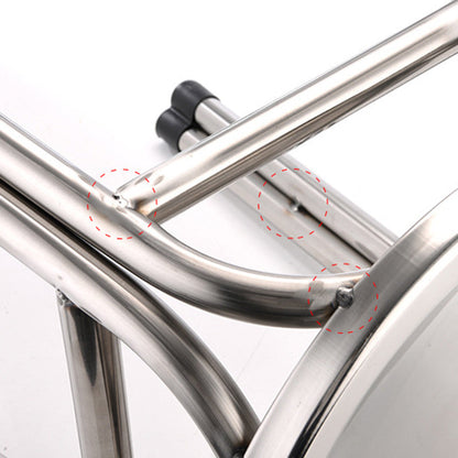 Modern Minimalist Stainless Steel Stackable Round Dining Chair Backless For Dining Room