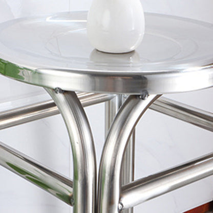 Modern Minimalist Stainless Steel Stackable Round Dining Chair Backless For Dining Room