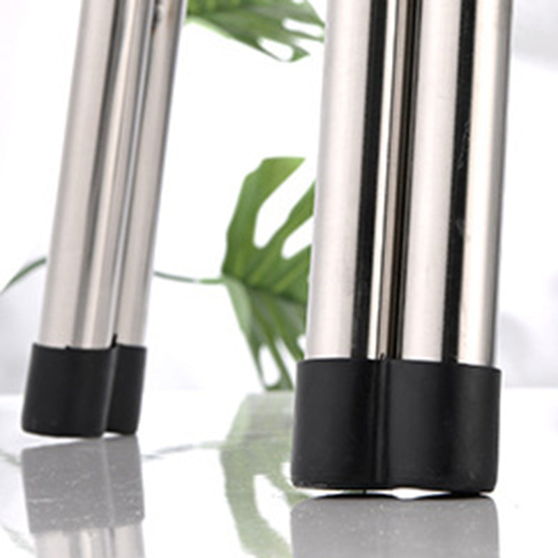 Modern Minimalist Stainless Steel Stackable Round Dining Chair Backless For Dining Room