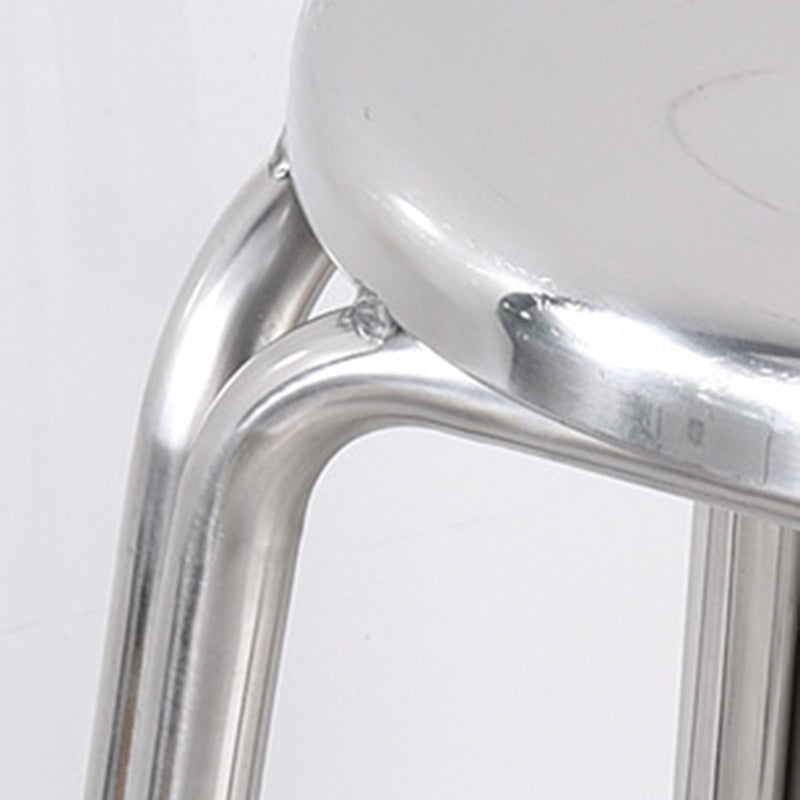 Modern Minimalist Stainless Steel Stackable Round Dining Chair Backless For Dining Room