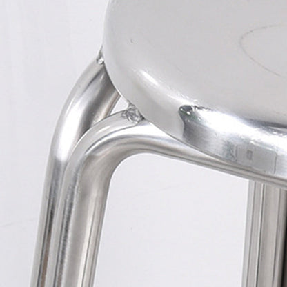Modern Minimalist Stainless Steel Stackable Round Dining Chair Backless For Dining Room