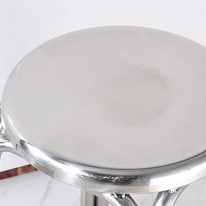Modern Minimalist Stainless Steel Stackable Round Dining Chair Backless For Dining Room