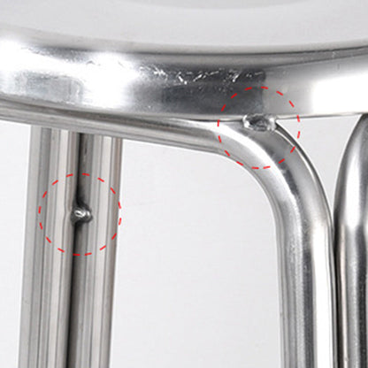 Modern Minimalist Stainless Steel Stackable Round Dining Chair Backless For Dining Room
