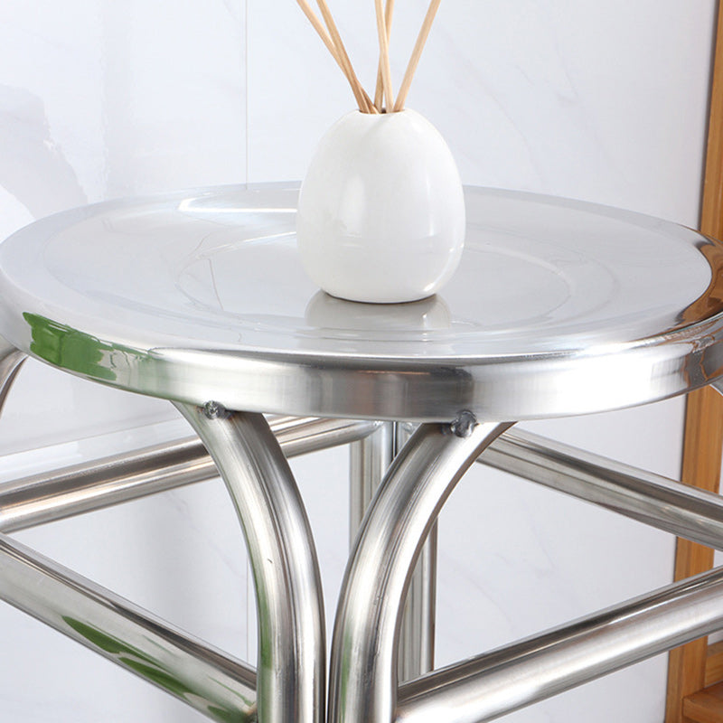 Modern Minimalist Stainless Steel Stackable Round Dining Chair Backless For Dining Room