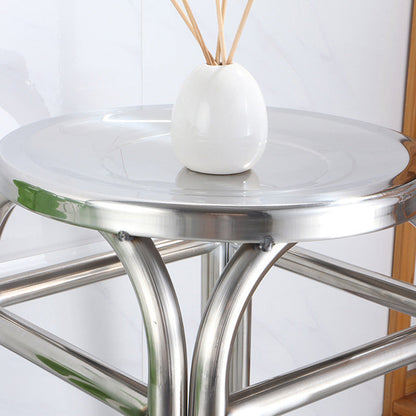 Modern Minimalist Stainless Steel Stackable Round Dining Chair Backless For Dining Room