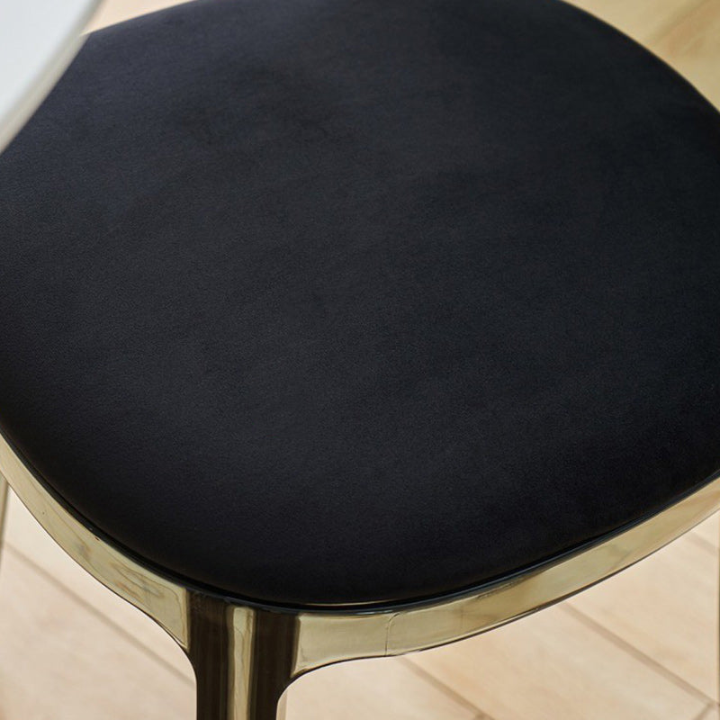 Contemporary Scandinavian Curved Acrylic Linen-Cotton Fabric Upholstery Vanity Stool For Bedroom