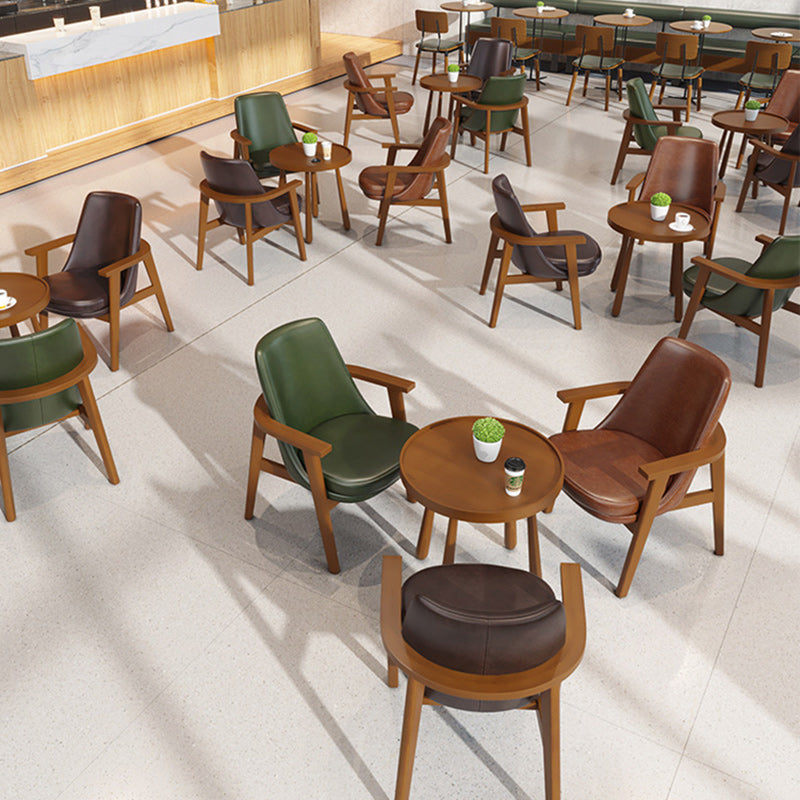 Modern Luxury PU Leather Upholstered Solid Wood Dining Chair Accent Chair For Dining Room