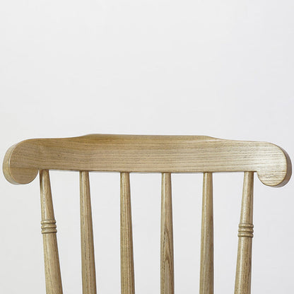 Modern Mid-Century Round Solid Wood Dining Chair Spindle Back Footrest For Dining Room