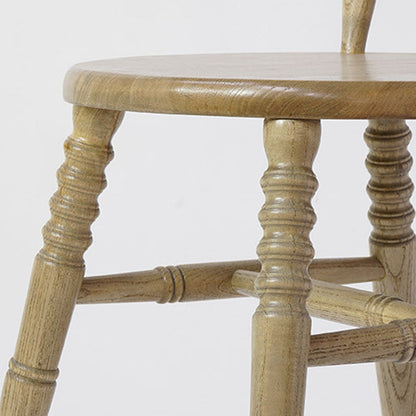 Modern Mid-Century Round Solid Wood Dining Chair Spindle Back Footrest For Dining Room