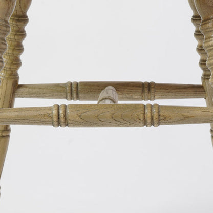 Modern Mid-Century Round Solid Wood Dining Chair Spindle Back Footrest For Dining Room