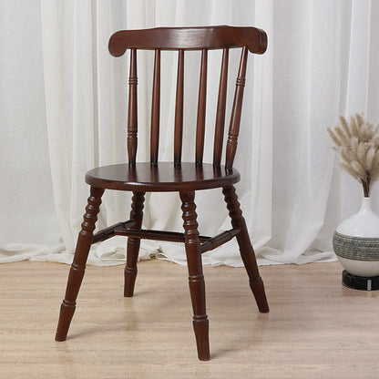 Modern Mid-Century Round Solid Wood Dining Chair Spindle Back Footrest For Dining Room