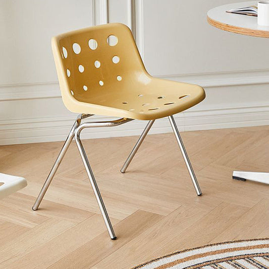 Contemporary Creative Square Cheese Plastic Carbon Steel Dining Chair For Dining Room