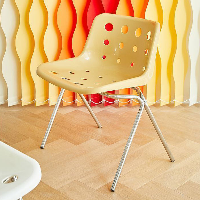 Contemporary Creative Square Cheese Plastic Carbon Steel Dining Chair For Dining Room