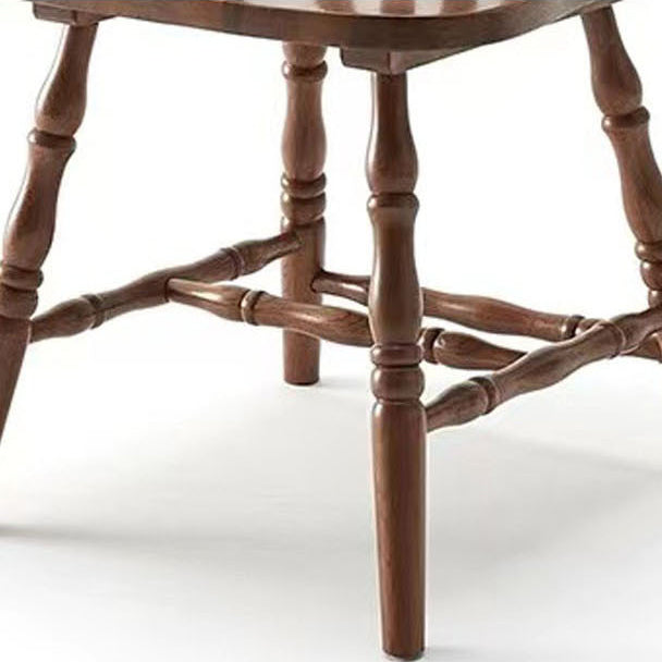 Modern Mid-Century Square Solid Wood Dining Chair Spindle Backrest For Dining Room