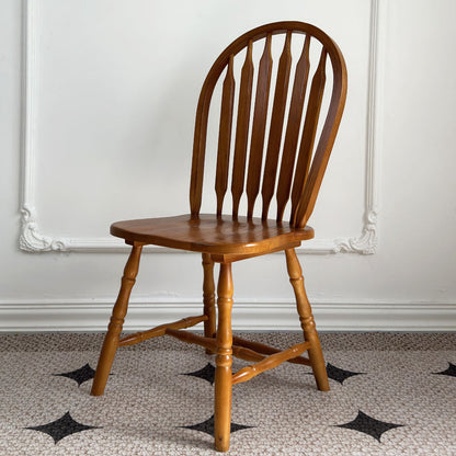 Modern Mid-Century Square Solid Wood Dining Chair Spindle Backrest For Dining Room