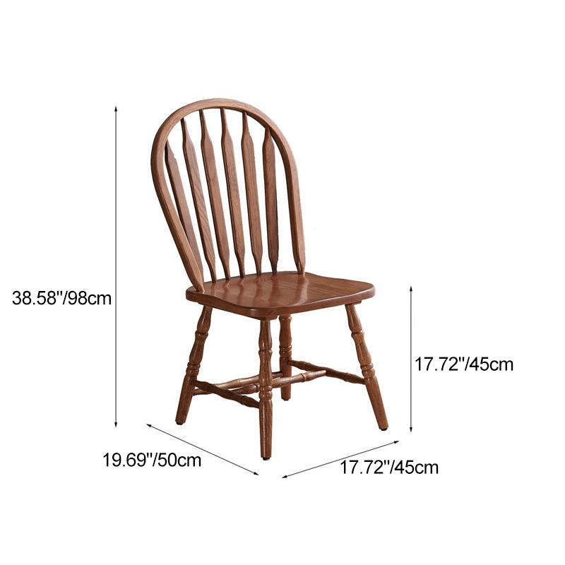 Modern Mid-Century Square Solid Wood Dining Chair Spindle Backrest For Dining Room