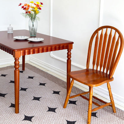 Modern Mid-Century Square Solid Wood Dining Chair Spindle Backrest For Dining Room