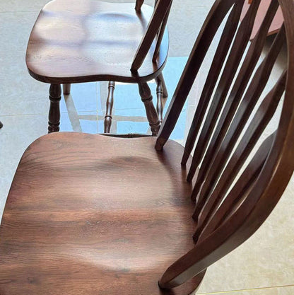 Modern Mid-Century Square Solid Wood Dining Chair Spindle Backrest For Dining Room