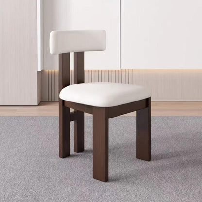 Modern Transitional Curved Nappa Leather Upholstered Dining Chair Round Backrest For Dining Room