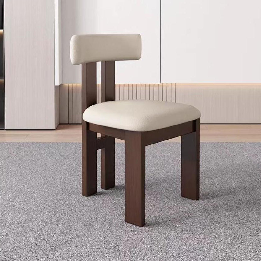 Modern Transitional Curved Nappa Leather Upholstered Dining Chair Round Backrest For Dining Room