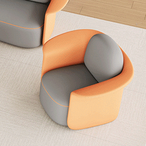 Contemporary Scandinavian Round Tech Fabric Upholstered Accent Chair Lounge Chair Backrest For Dining Room