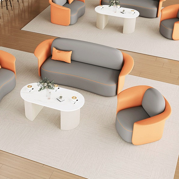 Contemporary Scandinavian Round Tech Fabric Upholstered Accent Chair Lounge Chair Backrest For Dining Room