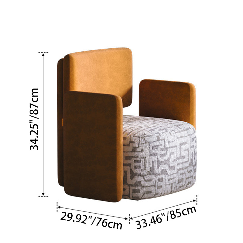 Contemporary Luxury Square Velvet Upholstered Accent Chair Lounge Chair Backrest For Dining Room