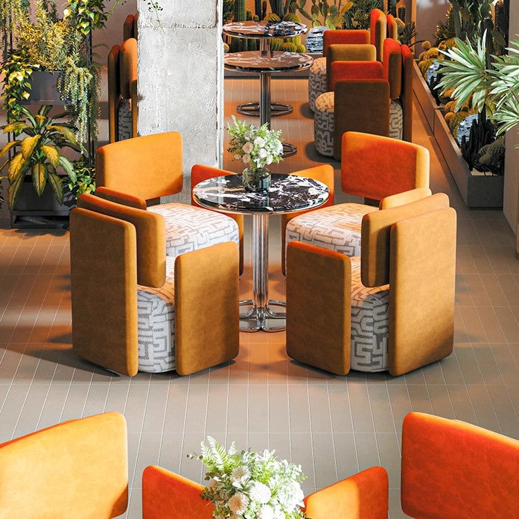 Contemporary Luxury Square Velvet Upholstered Accent Chair Lounge Chair Backrest For Dining Room