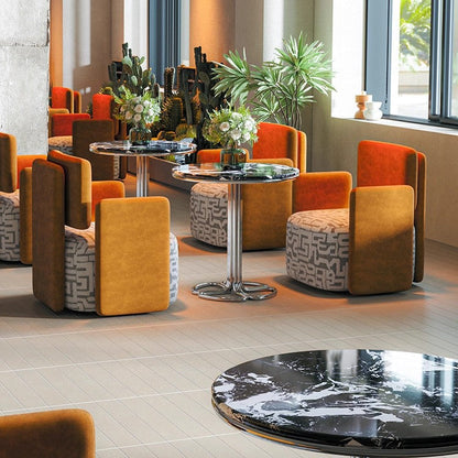 Contemporary Luxury Square Velvet Upholstered Accent Chair Lounge Chair Backrest For Dining Room