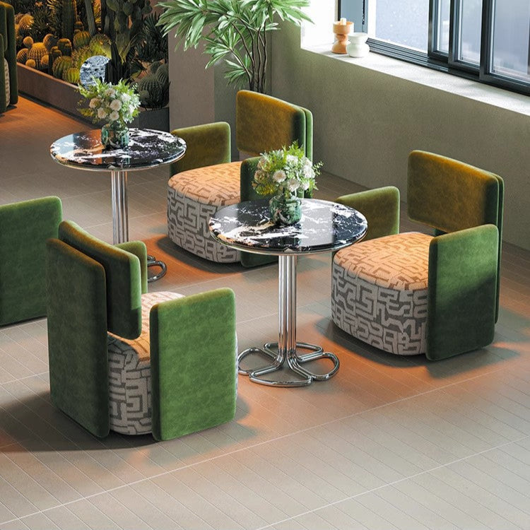 Contemporary Luxury Square Velvet Upholstered Accent Chair Lounge Chair Backrest For Dining Room